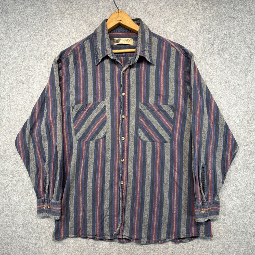 Vintage Big Mac JC Penney Flannel Shirt Long Sleeve Men's XL Heavy Cotton